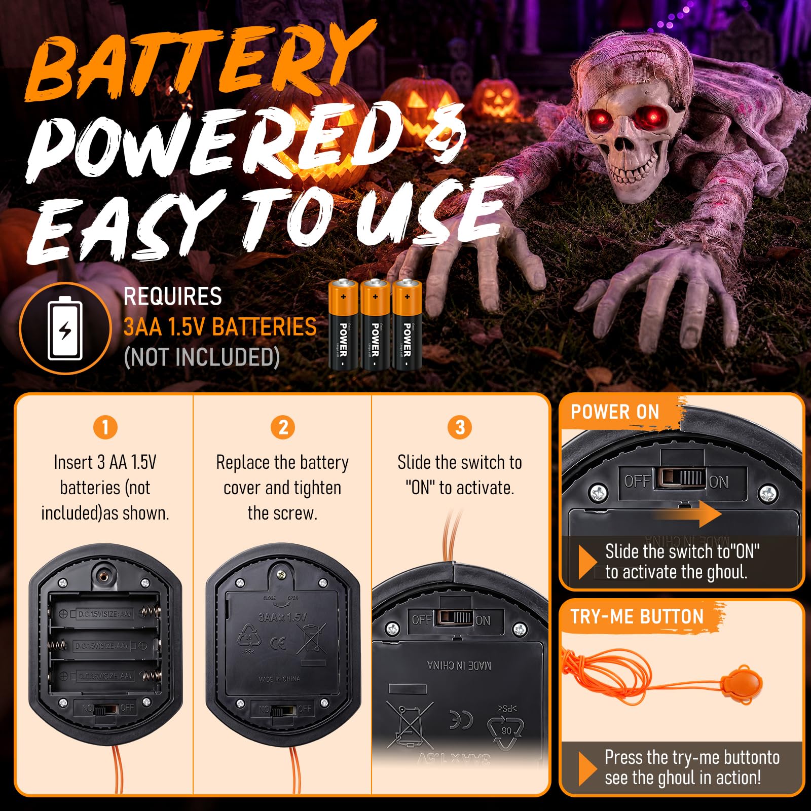 sudelin battery compartment and controls showing simple cordless setup