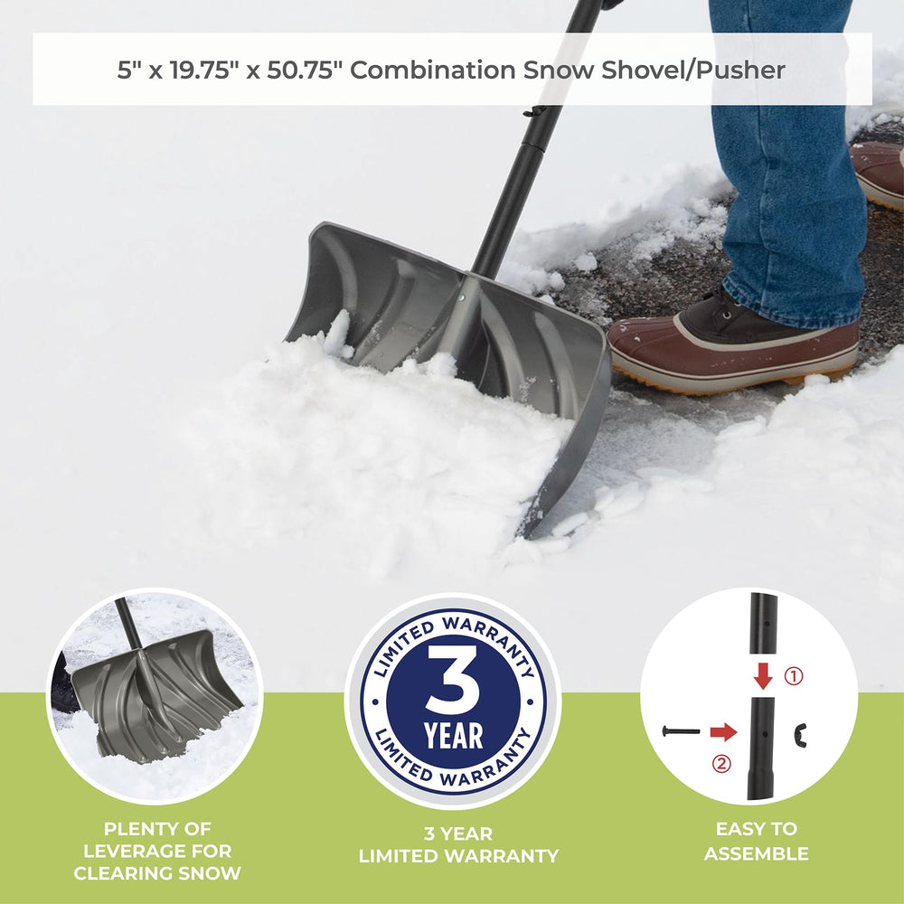 Suncast lifting compacted snow to demonstrate strength and reduced flex