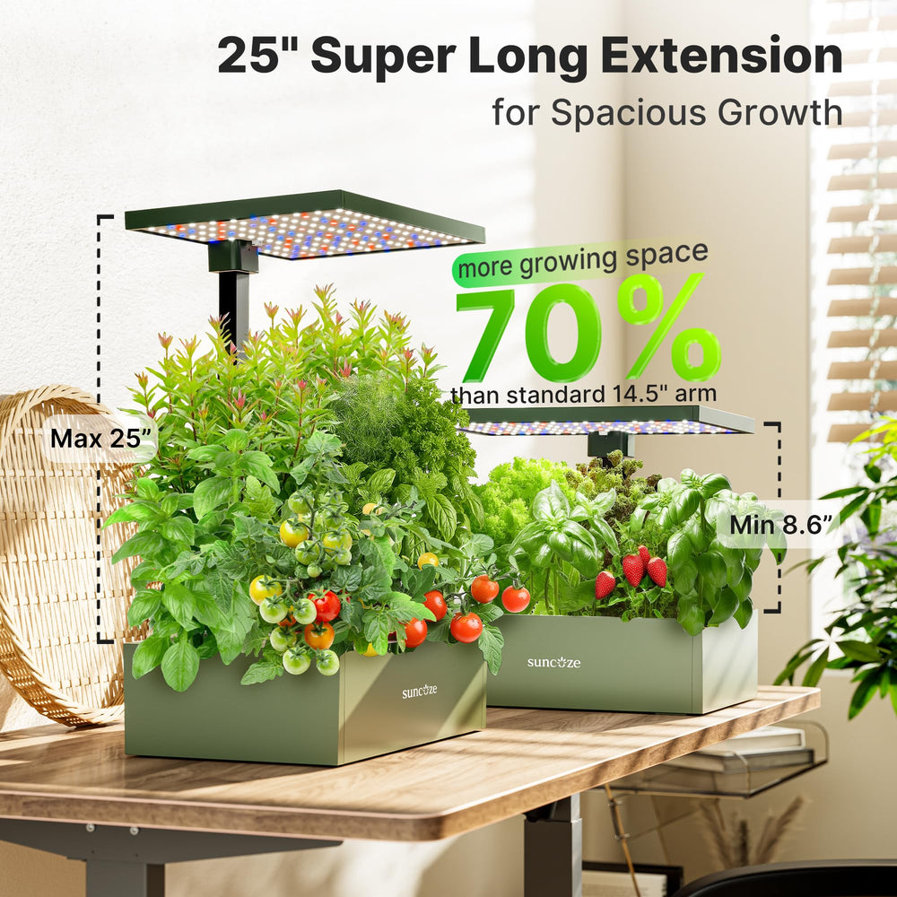 SUNCOZE adjustable pole extended to 25 inches for taller plants