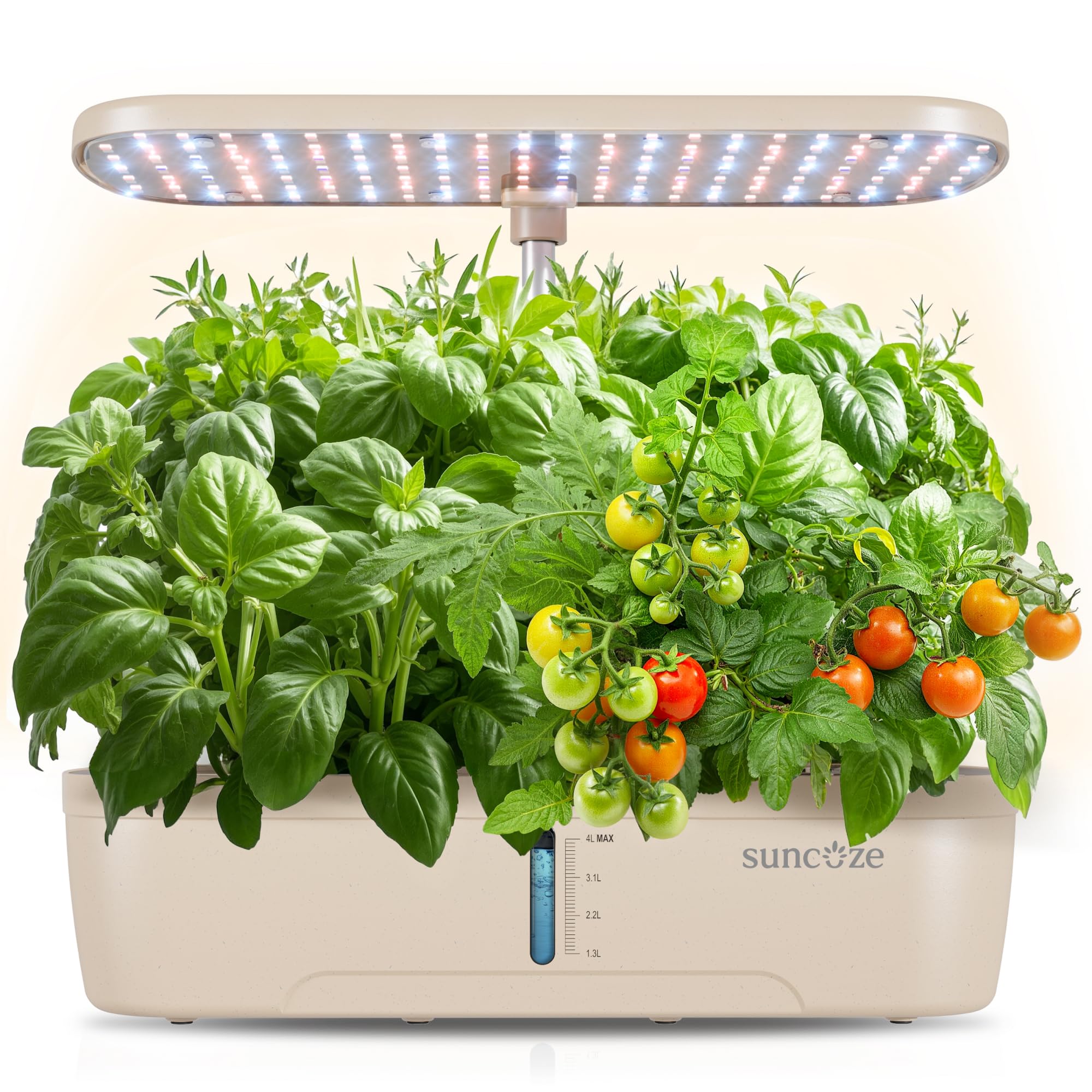 SUNCOZE front view showing 12 pods and compact garden benefit