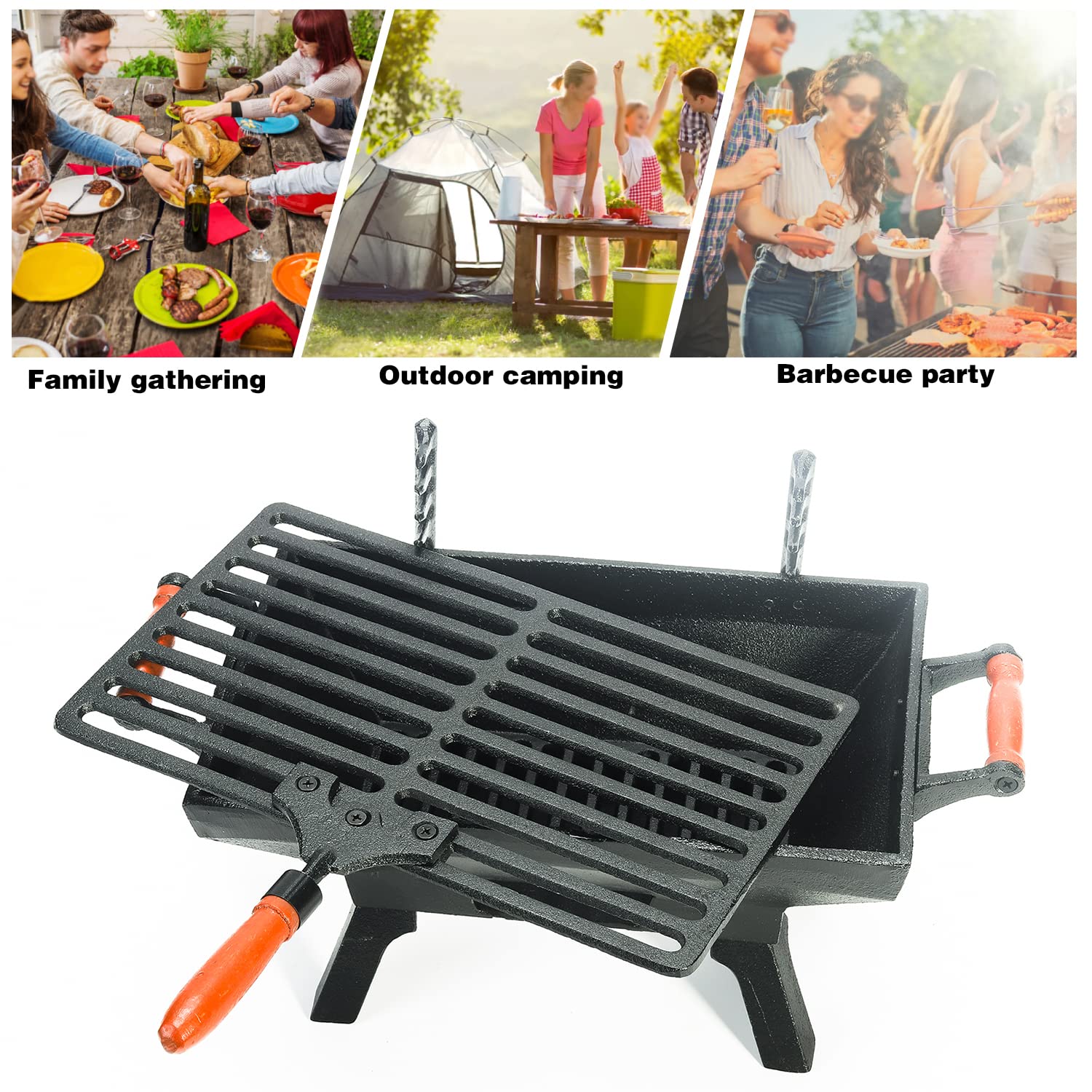 Sungmor in use at campsite producing charcoal flavor and reliable heat