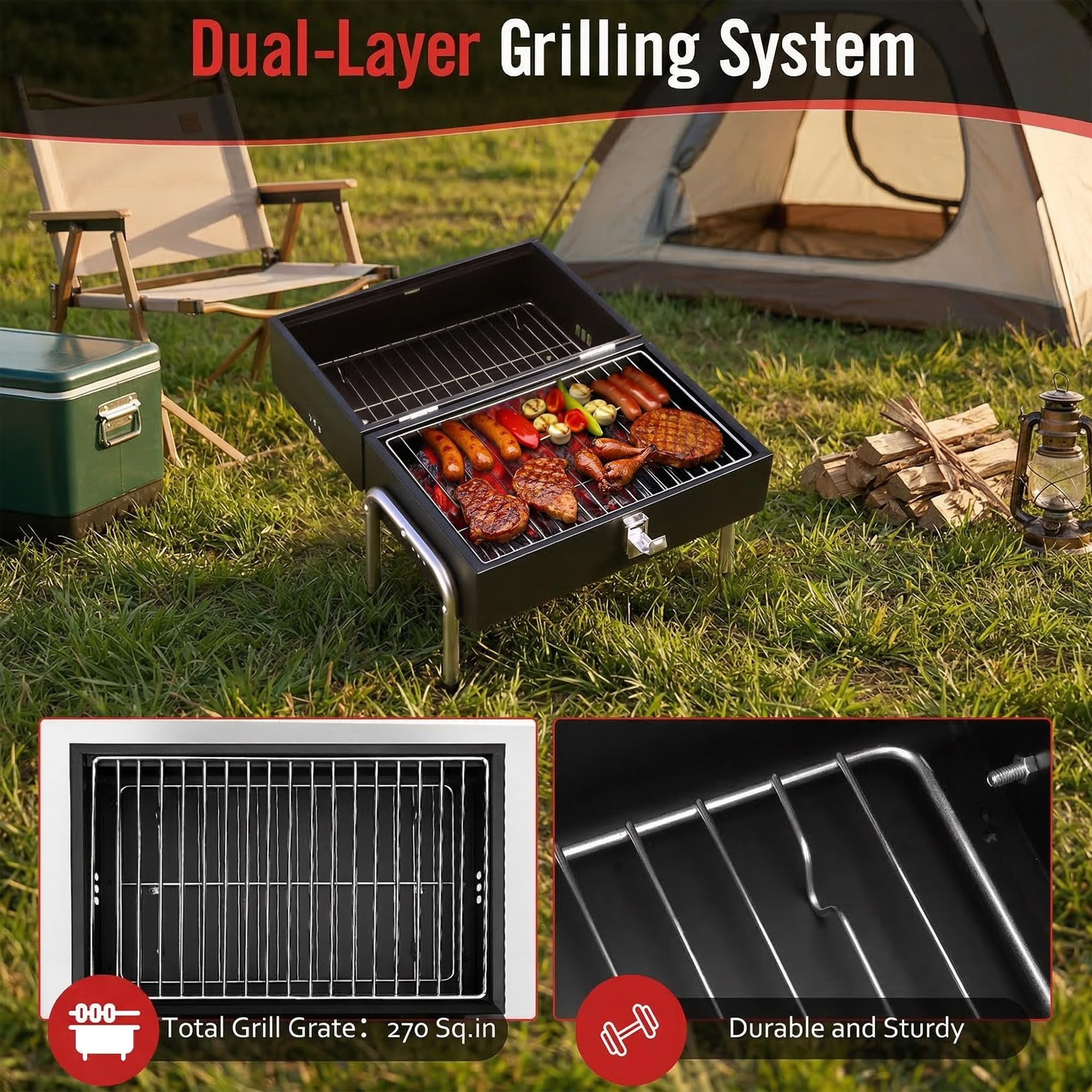 SUNLIFER close-up of iron grate showing durable heat-retaining construction benefit