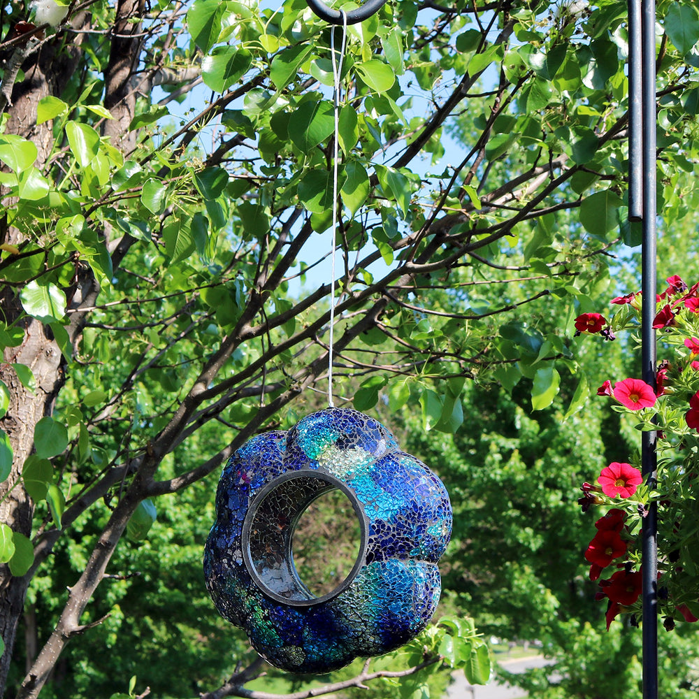 Sunnydaze displayed on a porch near plants showing decorative appeal benefit