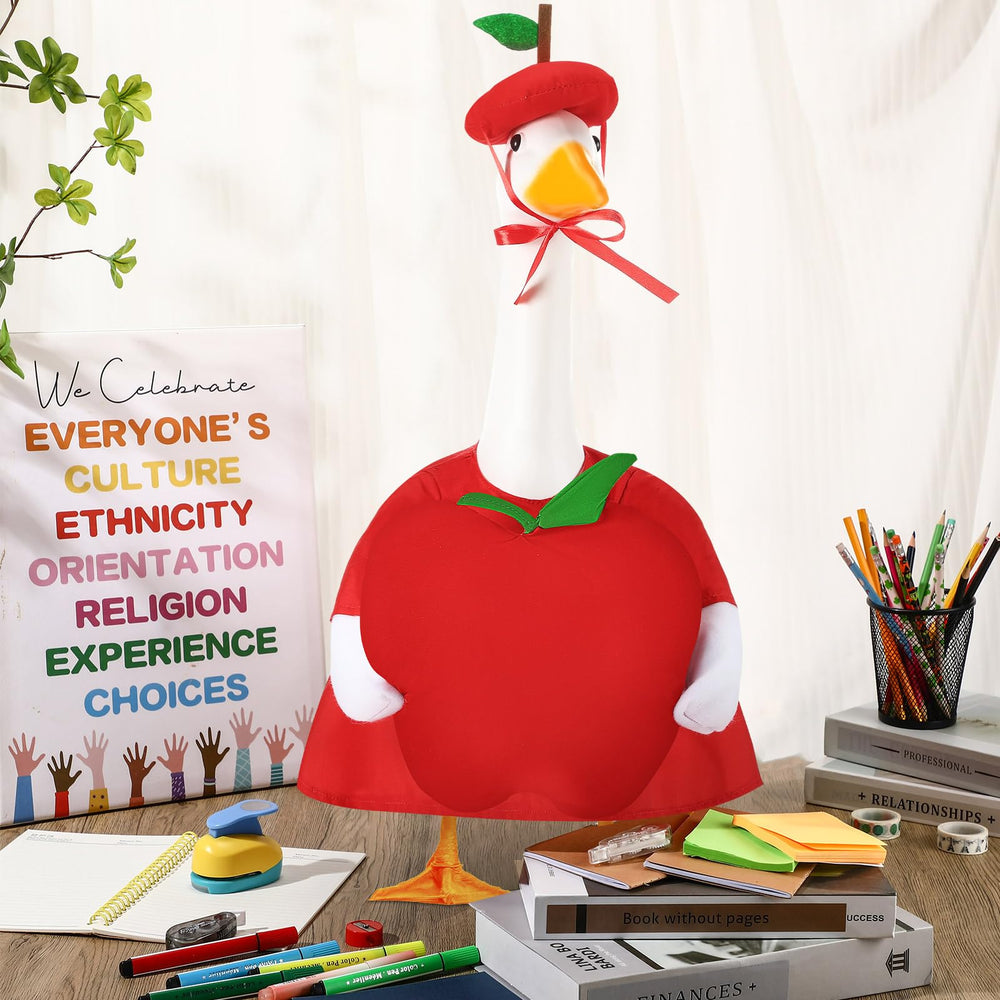 Sunnymove dressed goose in party setting creating welcoming outdoor décor