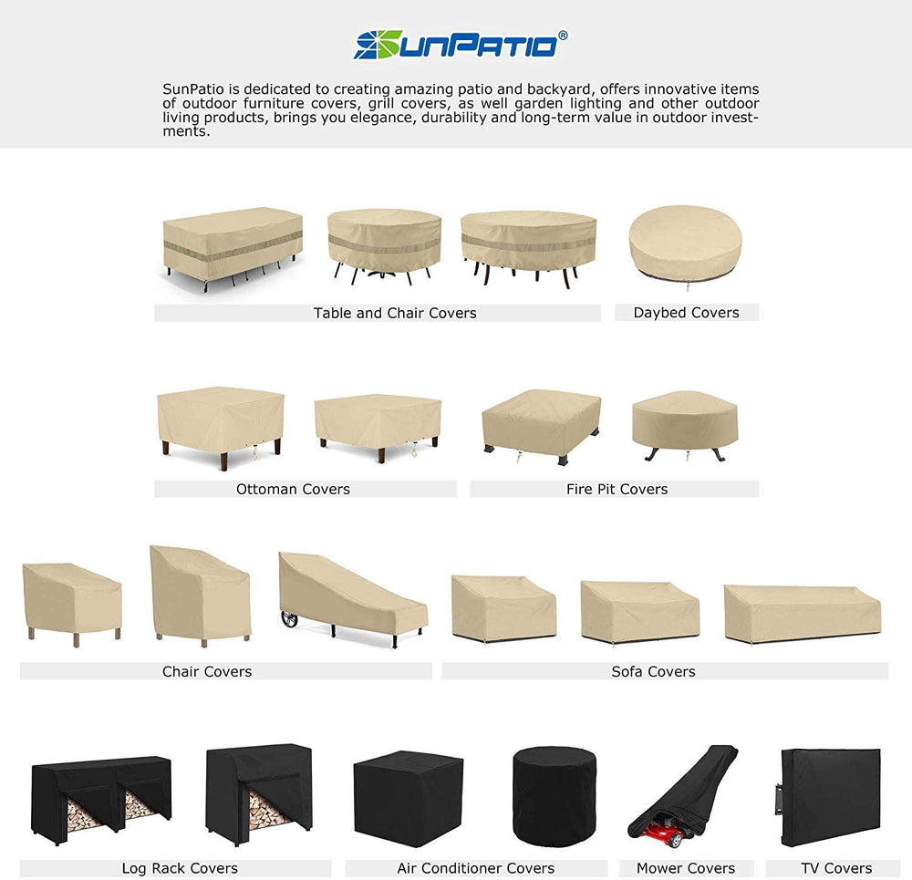 SunPatio folded cover ready for storage saving space and extending lifespan