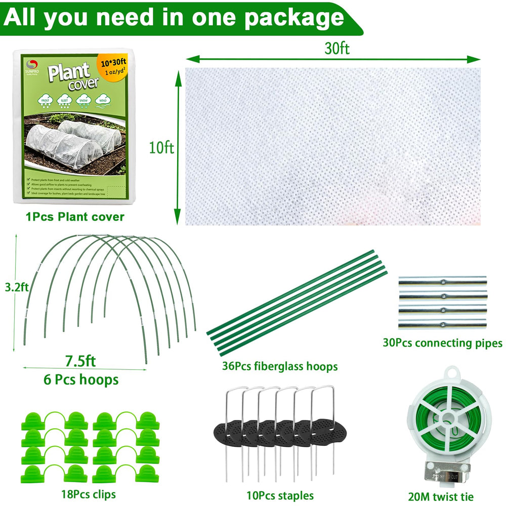SUNPRO clips and ground pegs laid out showing secure fastening benefit