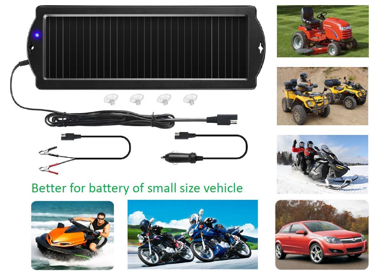 Sunway Solar cigarette lighter plug connected supplying steady charge