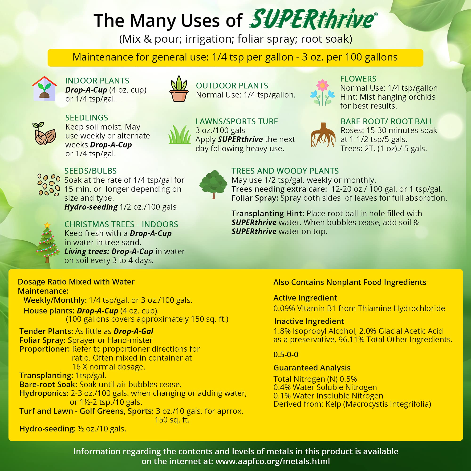SUPERthrive being poured by gardener to promote quicker plant establishment