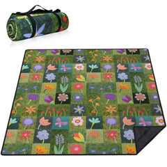Supfitness front view of folded blanket showing carry handle and compact size for travel