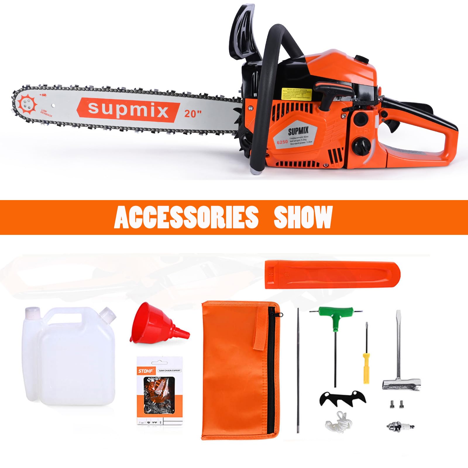 SUPMIXTOOLS bar and low-kickback chain detail improving safer, efficient cutting