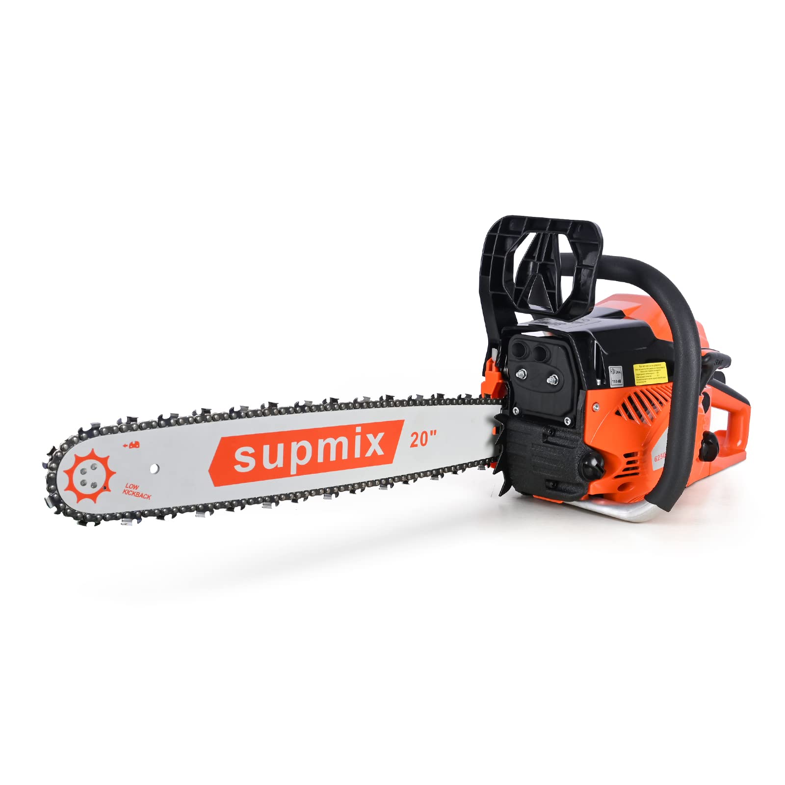 SUPMIXTOOLS front view showing 20-inch bar and robust saw for heavy-duty cutting