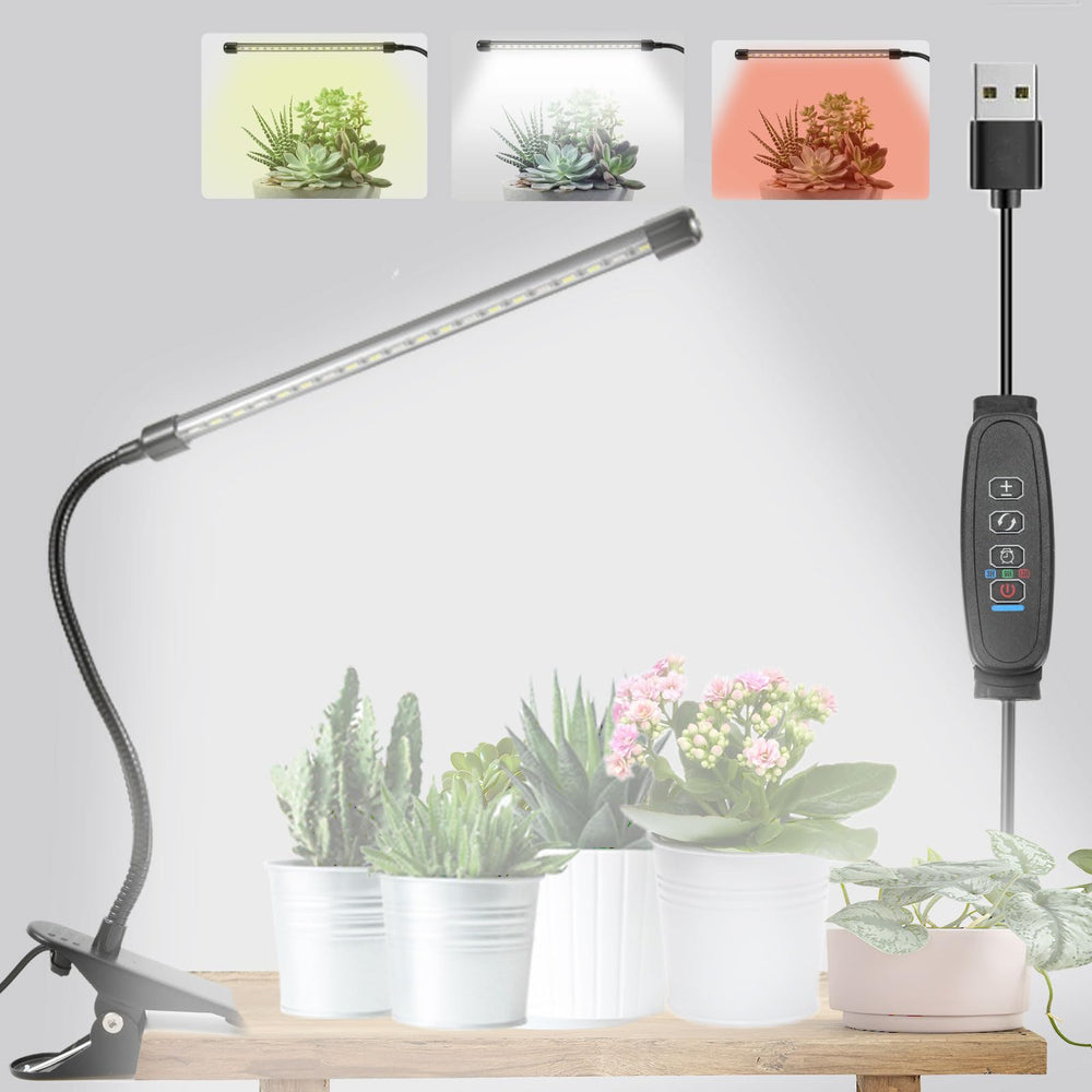 SupreTop clip-on front view showing compact lamp and clip, perfect for small spaces