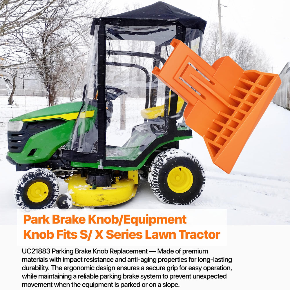 SurpLee knob on tractor in yard showing practical use and durability