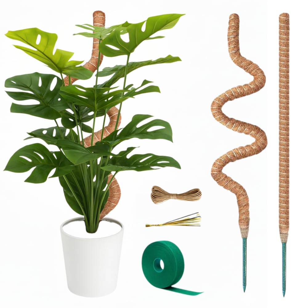 SURPPO front packaging showing two 50 inch moss poles and accessories for quick setup