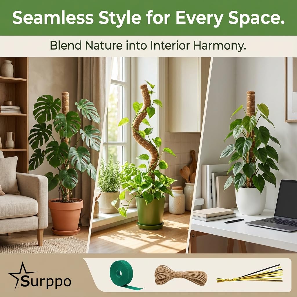 SURPPO accessories layout with soft ties jute rope and twist ties for secure support