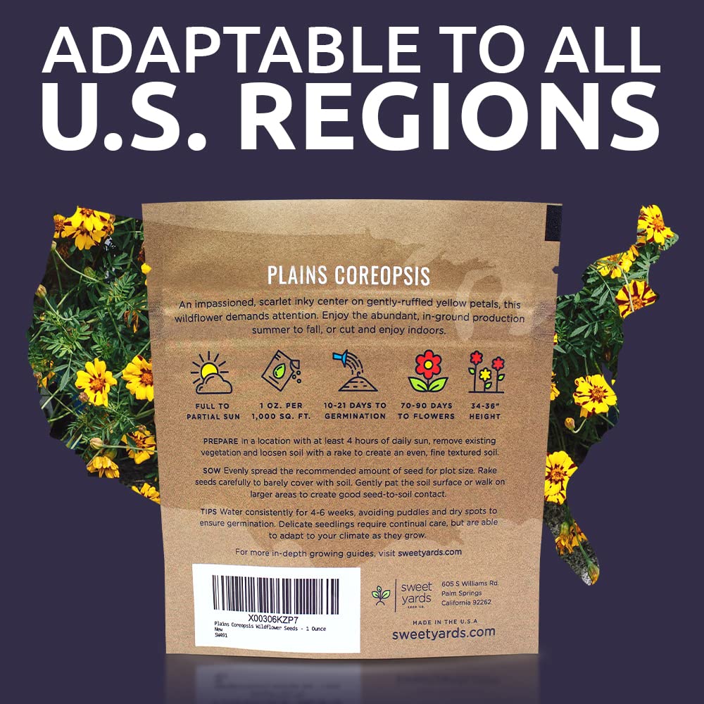 SWEET YARDS premium packaging open to reveal reusable zipper and printed planting guidance