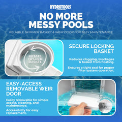 Swimline removable snap-in weir close-up showing steady surface suction benefit