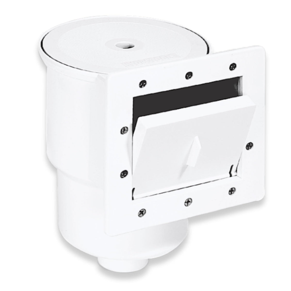 Swimline front view of skimmer showing clean intake and quick debris capture benefit