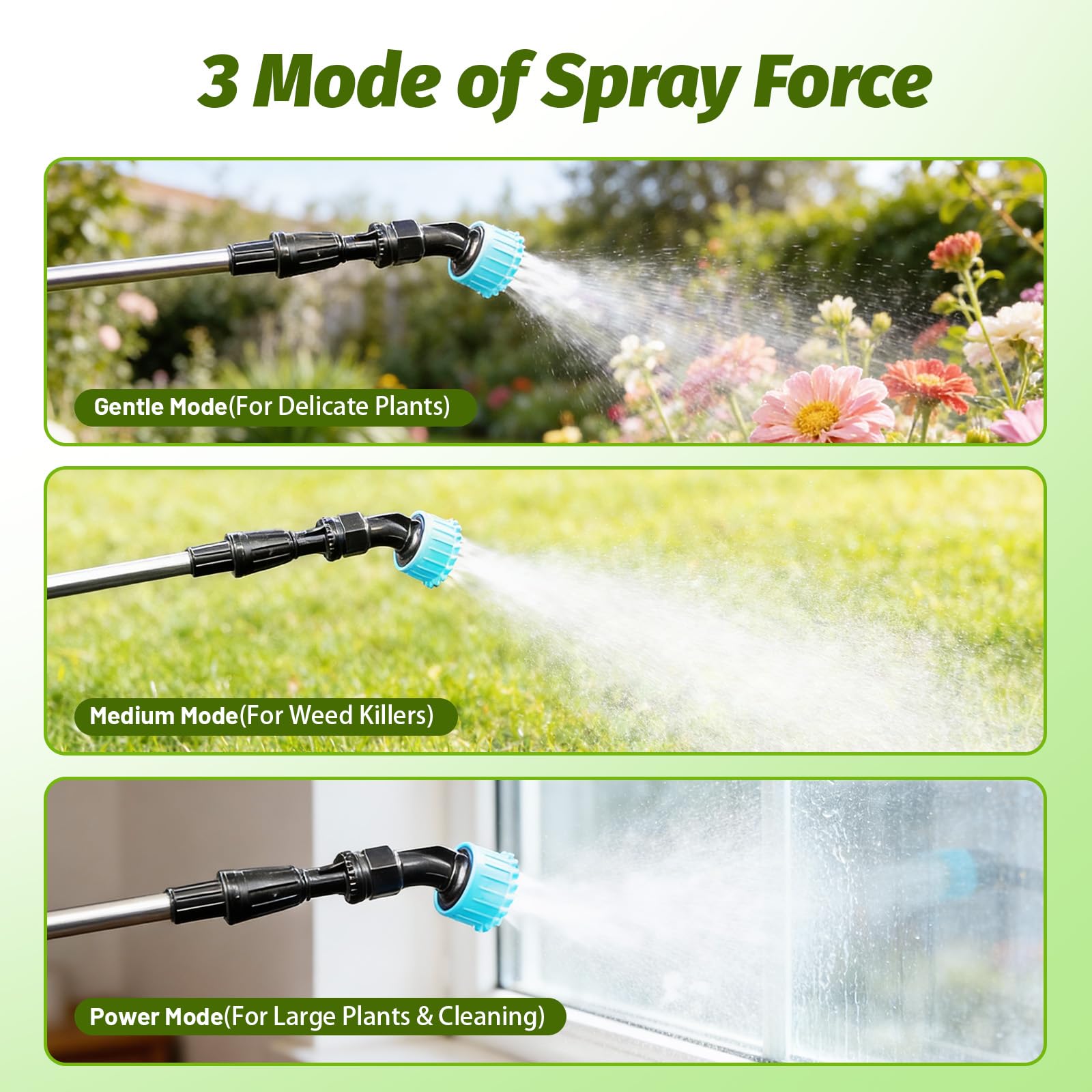 Sylsmart set of four interchangeable nozzles close-up for versatile spray patterns