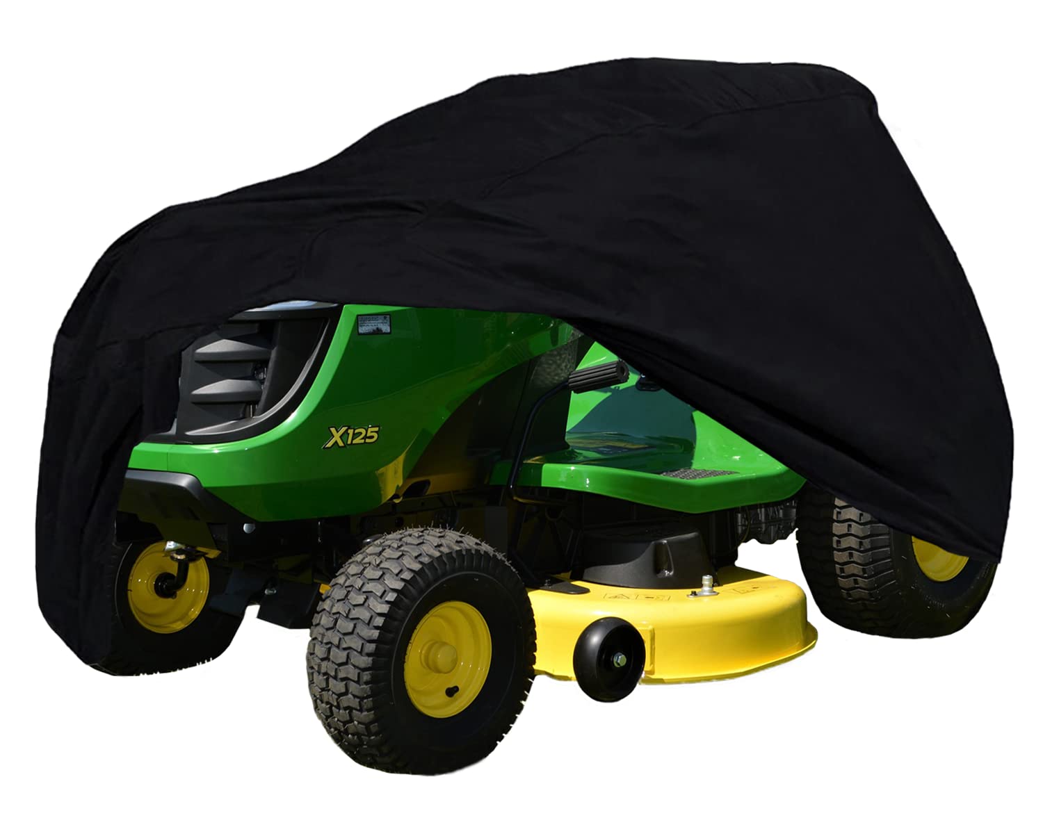 Szblnsm front view of mower cover showing full protection and fit