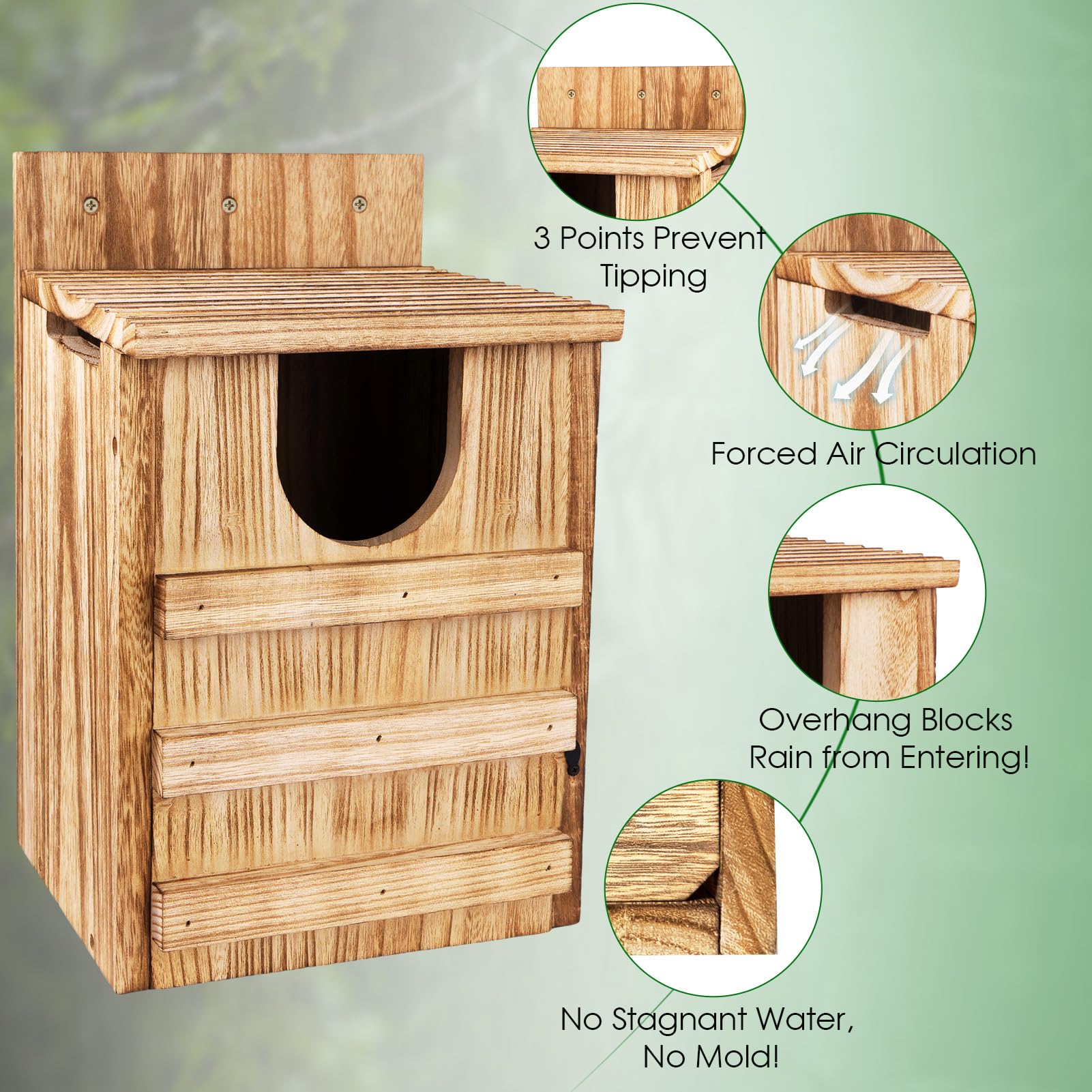 TAGEPUJIE owl house mounted on a tree in a backyard illustrating wildlife-friendly placement