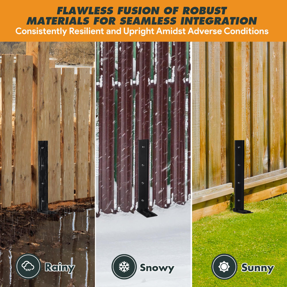 TANIVO being installed by hands fastening upright brace to a wooden post for stability