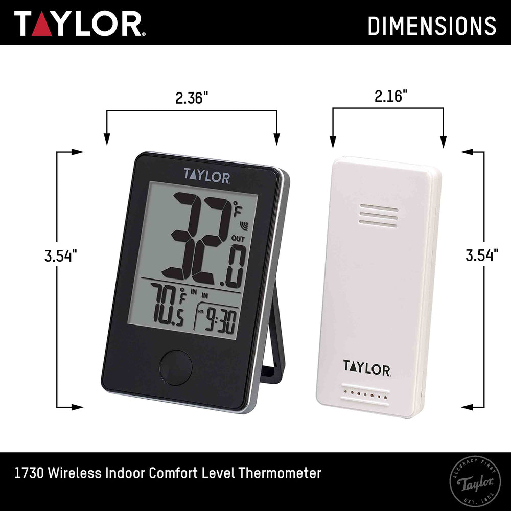 Taylor display close-up of clock and temperature digits, clear high-contrast readability