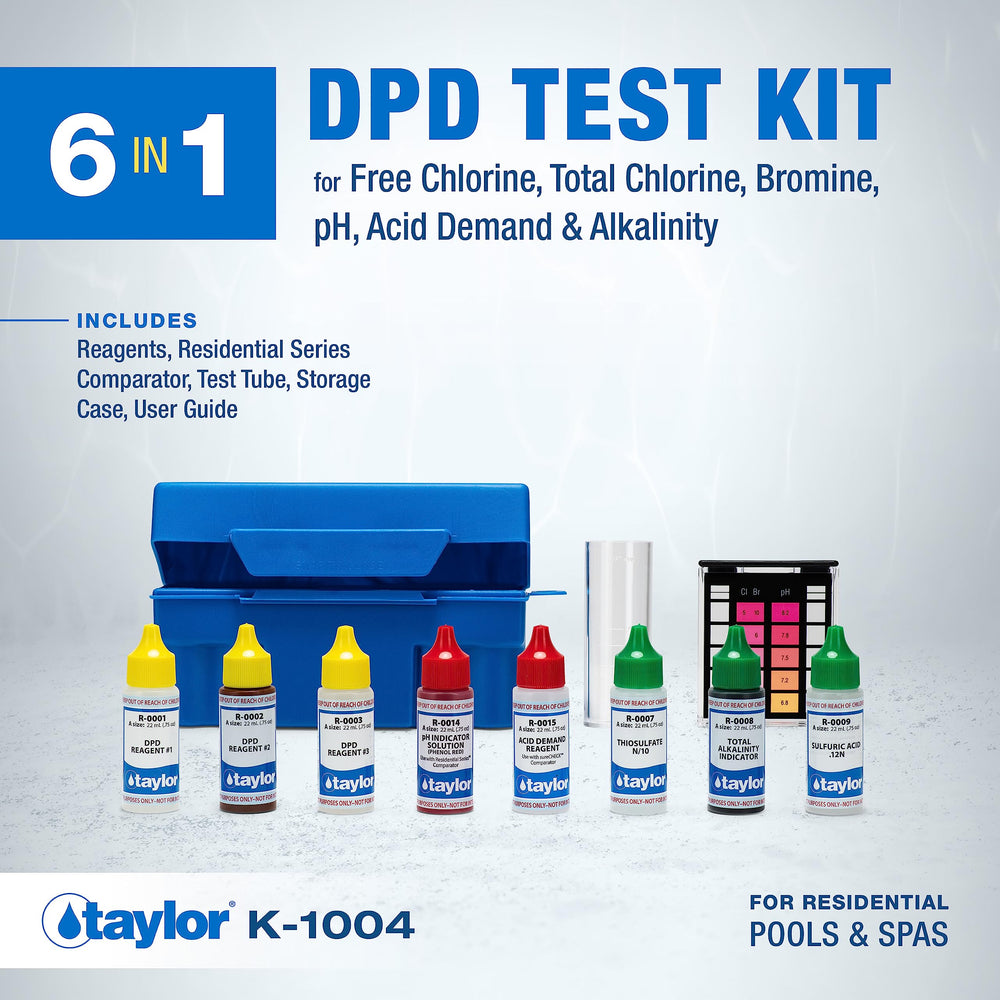 Taylor K-1004 reagent bottles arranged to display color-coded labels and convenience