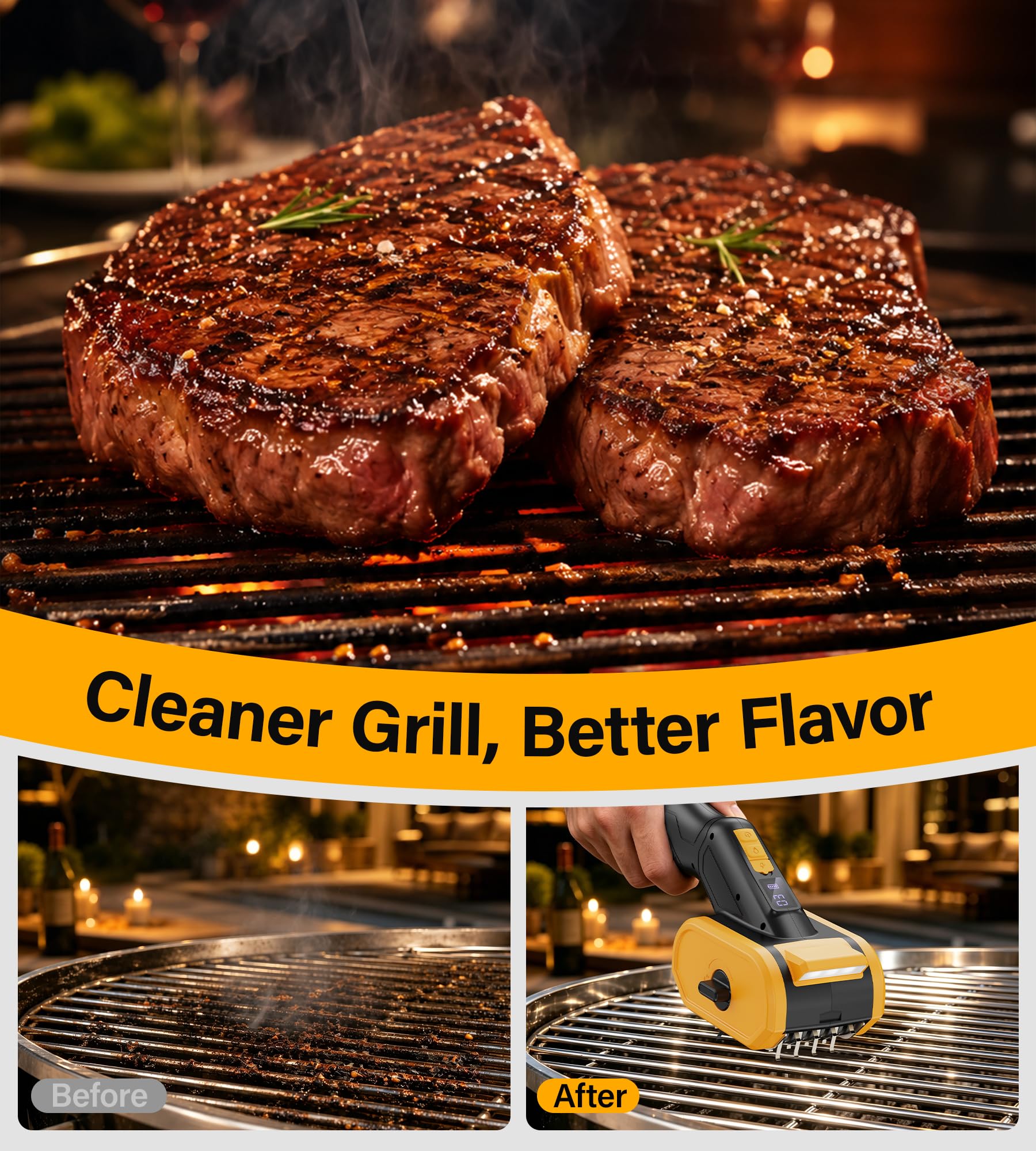 TAZENI illuminating dark grill corners with built-in LED lights