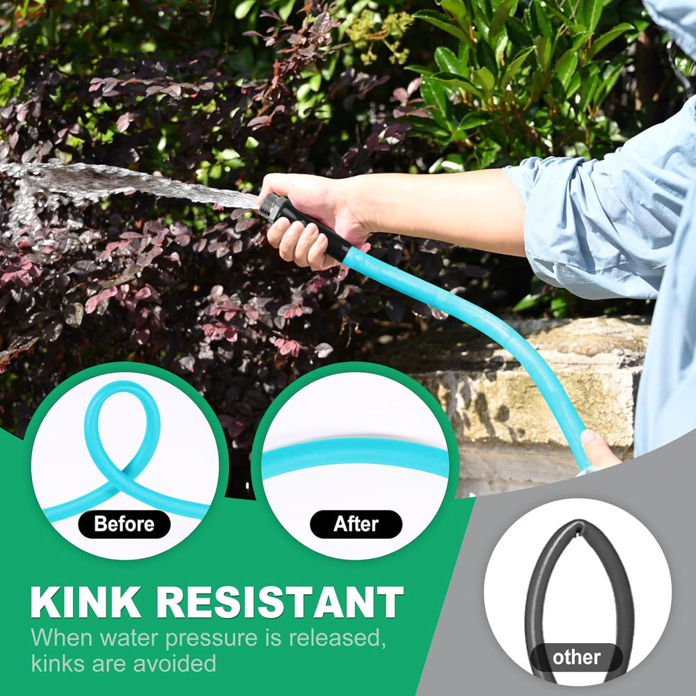 tckoasis hose close detail showing flexible hybrid rubber texture, anti-kink advantage