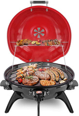 Techwood front view countertop grill showing compact design and capacity