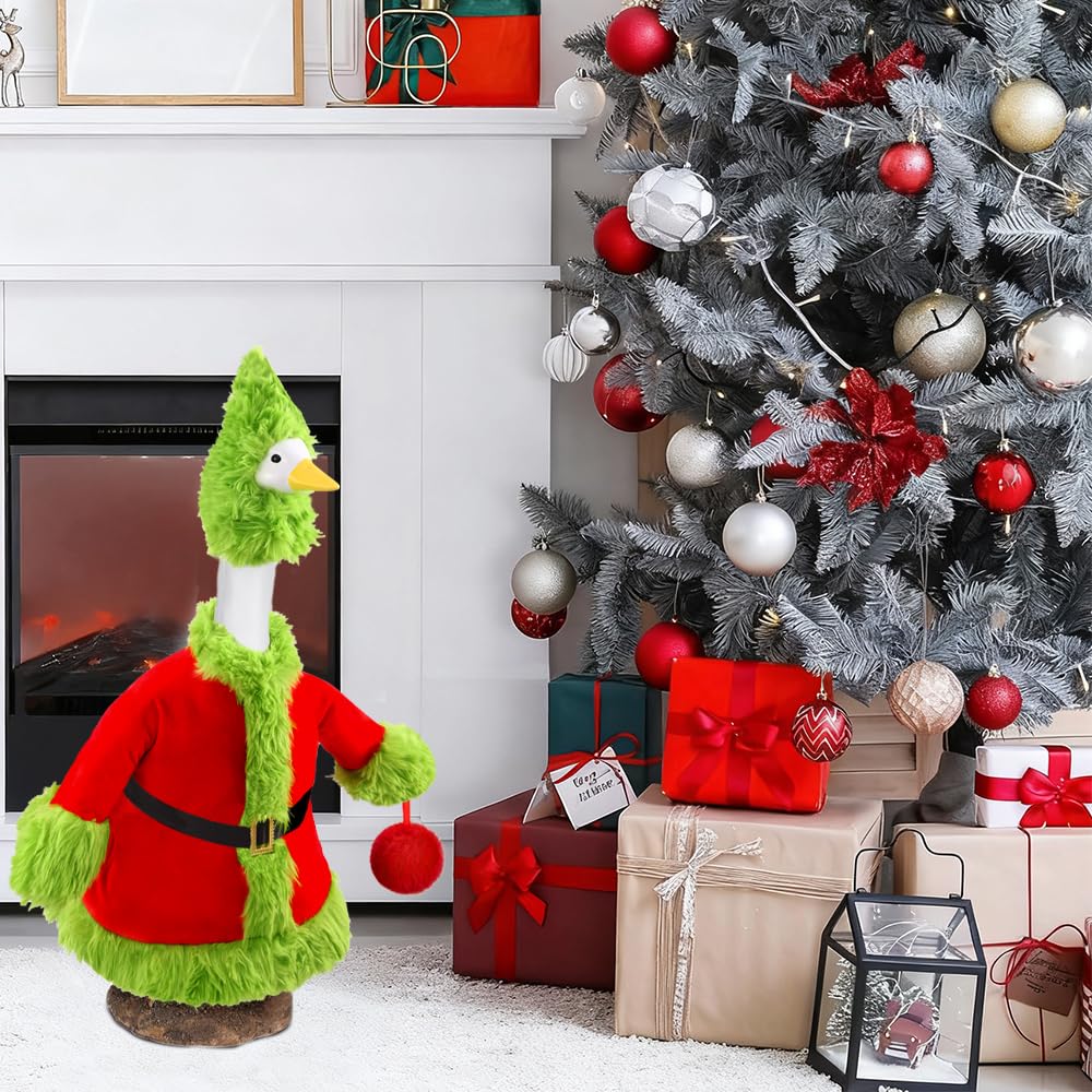 Teeanzo styled indoors on a goose ornament enhancing holiday home decor