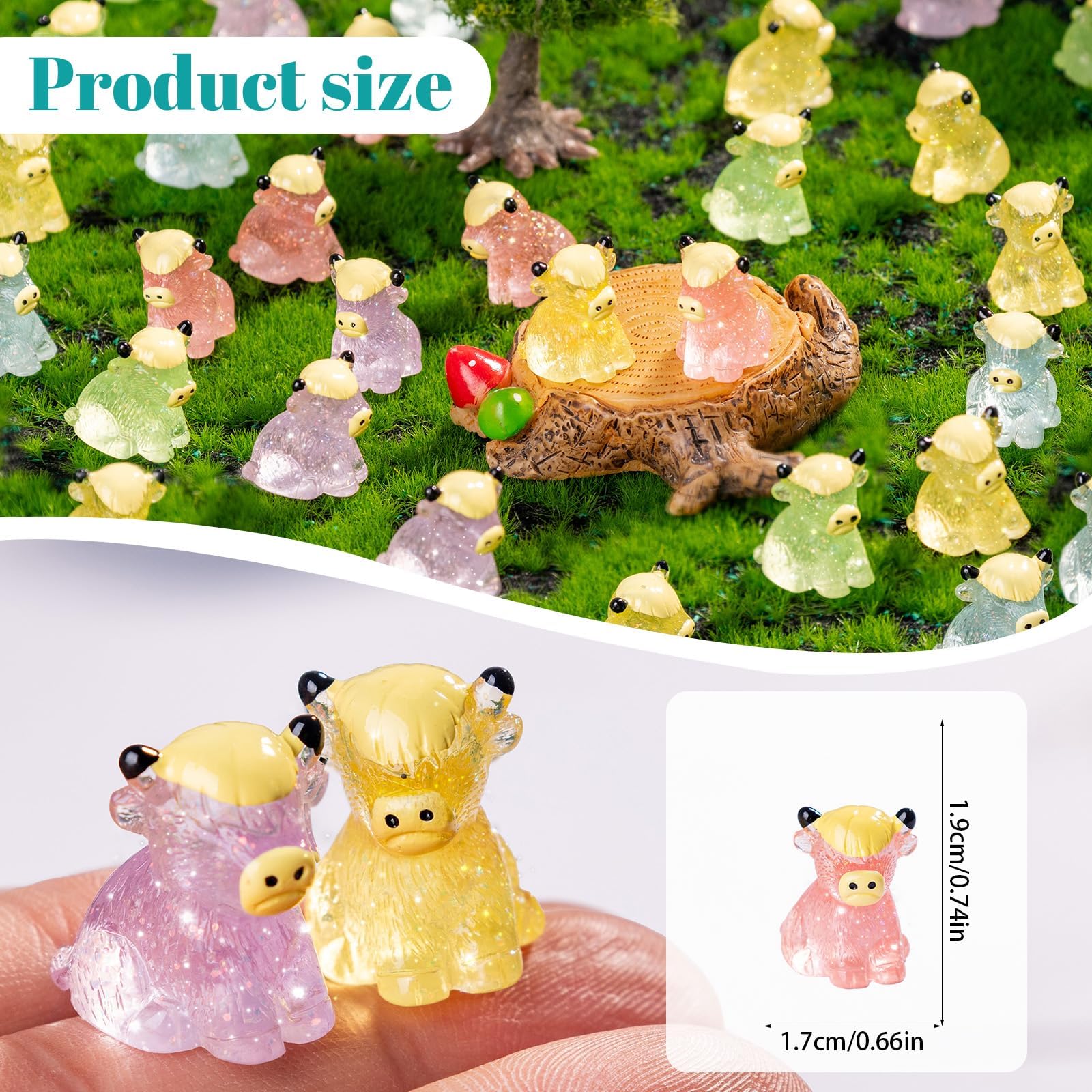 Teenzee tiny yaks in a fairy garden creating instant miniature charm