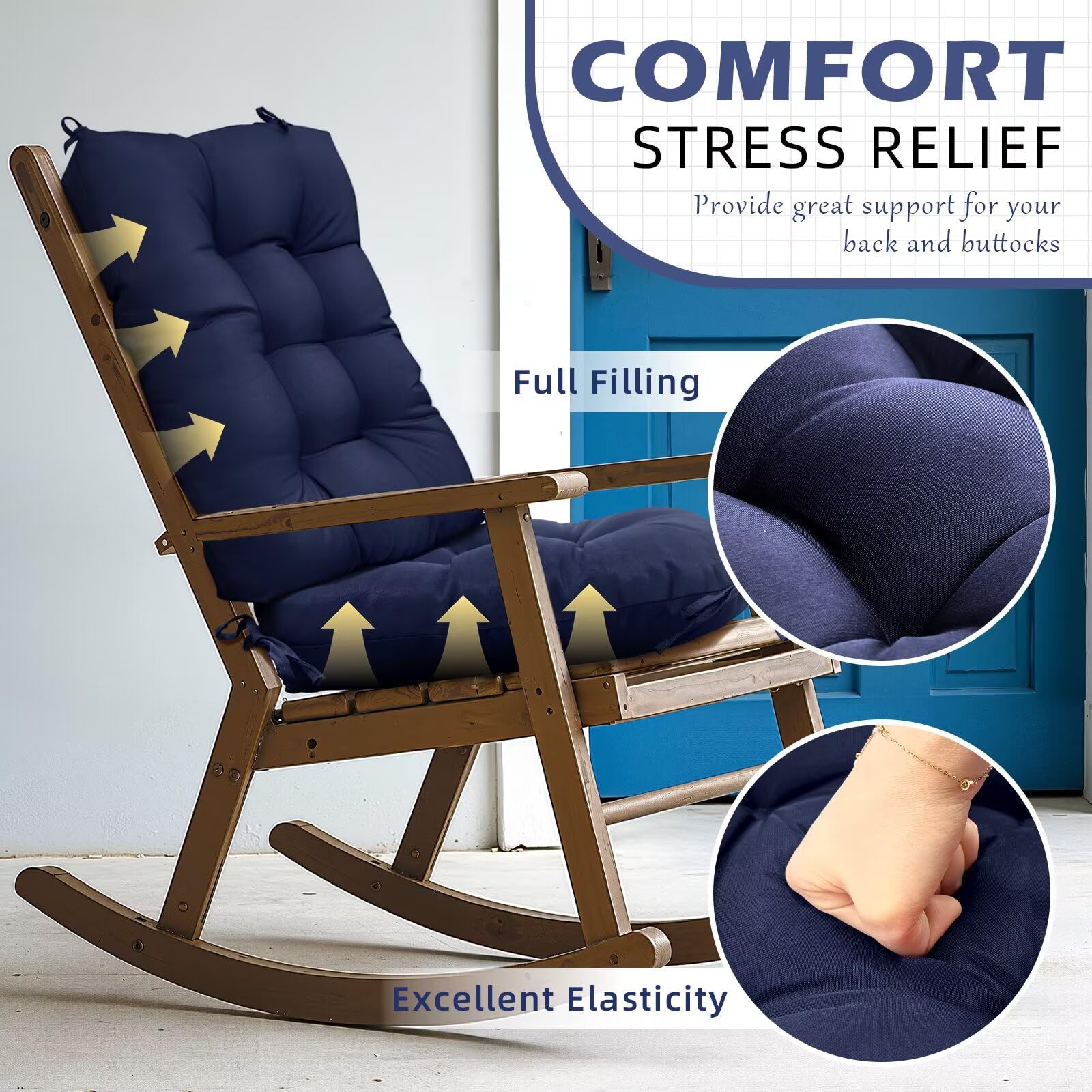 TESICA cushions styled on wicker patio chair enhancing comfort