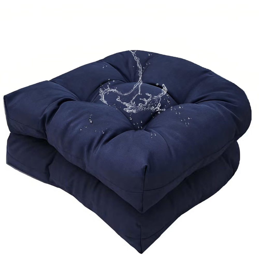 TESICA front view of both cushions showing coordinated patio style and comfort