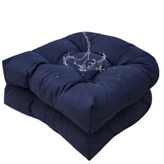 TESICA front view of both cushions showing coordinated patio style and comfort