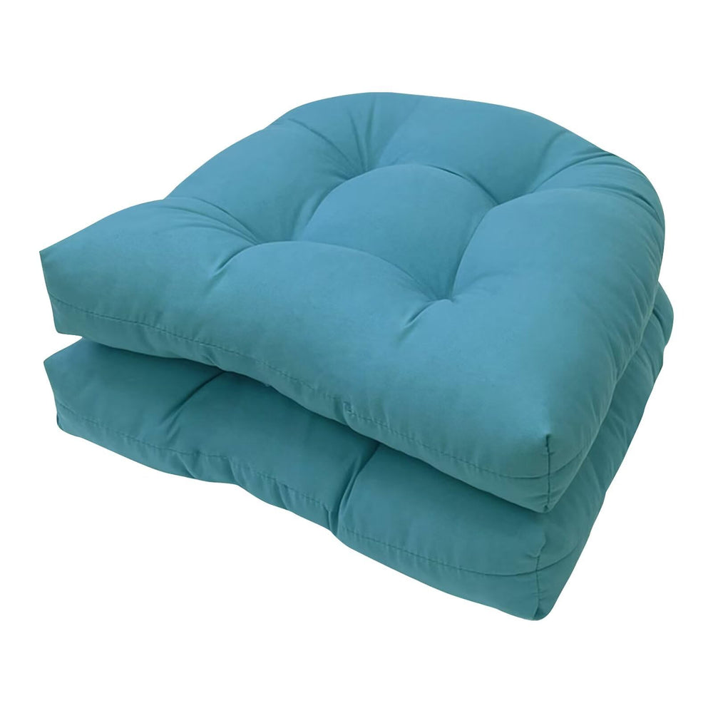 TESICA front view of teal rocking chair cushion showing neat tufting and shape for comfort