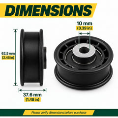 Texxparts 604491 close-up of bearing area, reduces noise and extends belt life