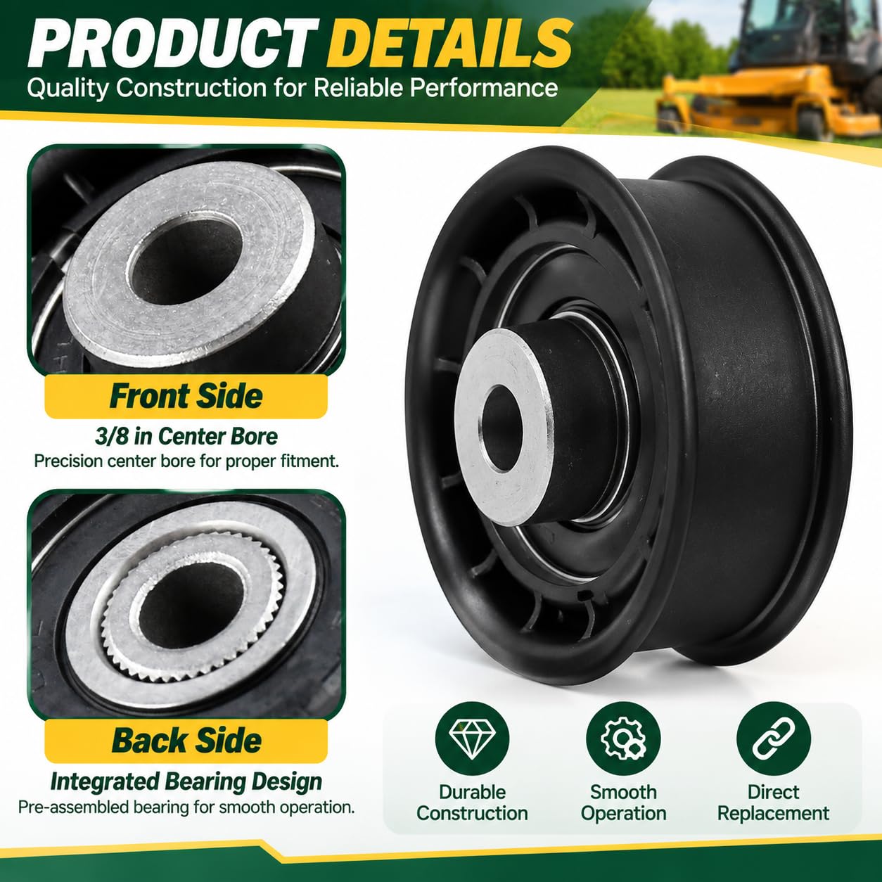 Texxparts 604491 installed on mower deck, restores proper belt tension