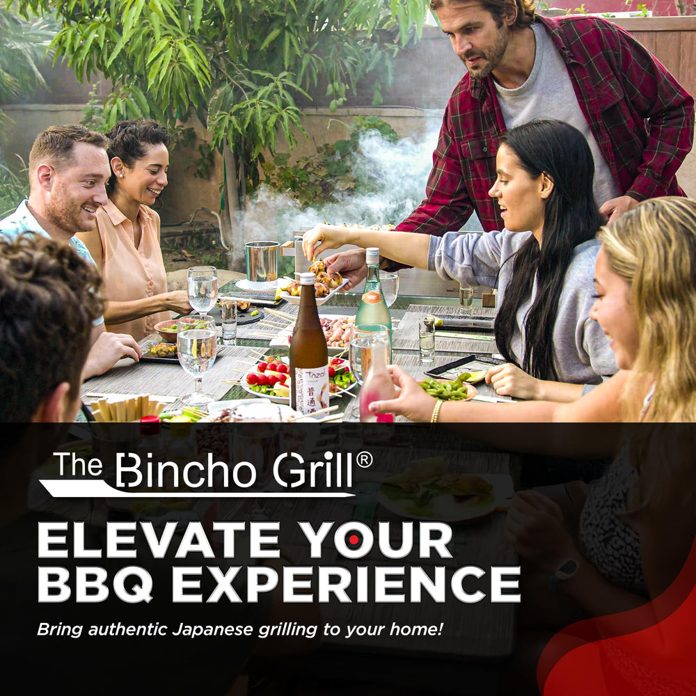 The Bincho Grill product label showing features and clear usage information