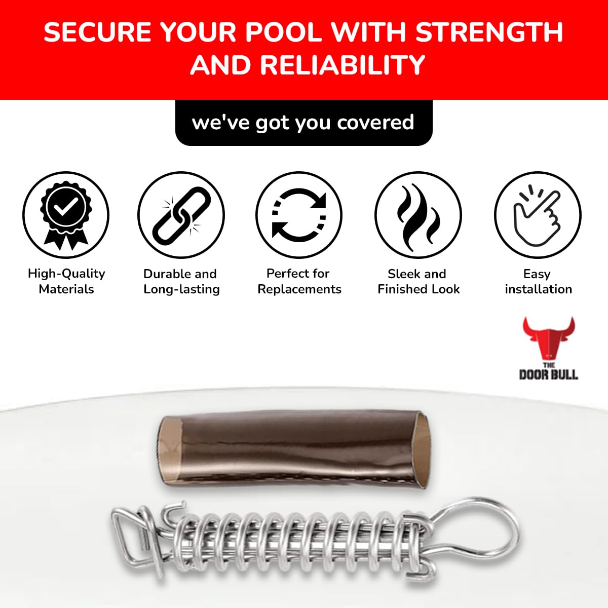 The Door Bull stainless coil close-up highlighting corrosion resistance
