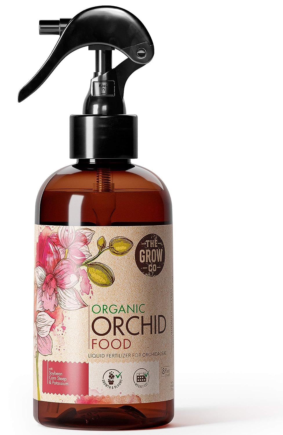 The Grow Co front label view showing organic orchid mist and benefits