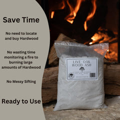Adding The Living Pasture live oak ash to a compost pile to boost potassium and balance acidity