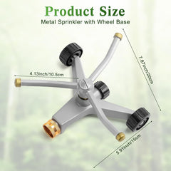 Tiangrid rotating three-arm head close-up illustrating even water distribution
