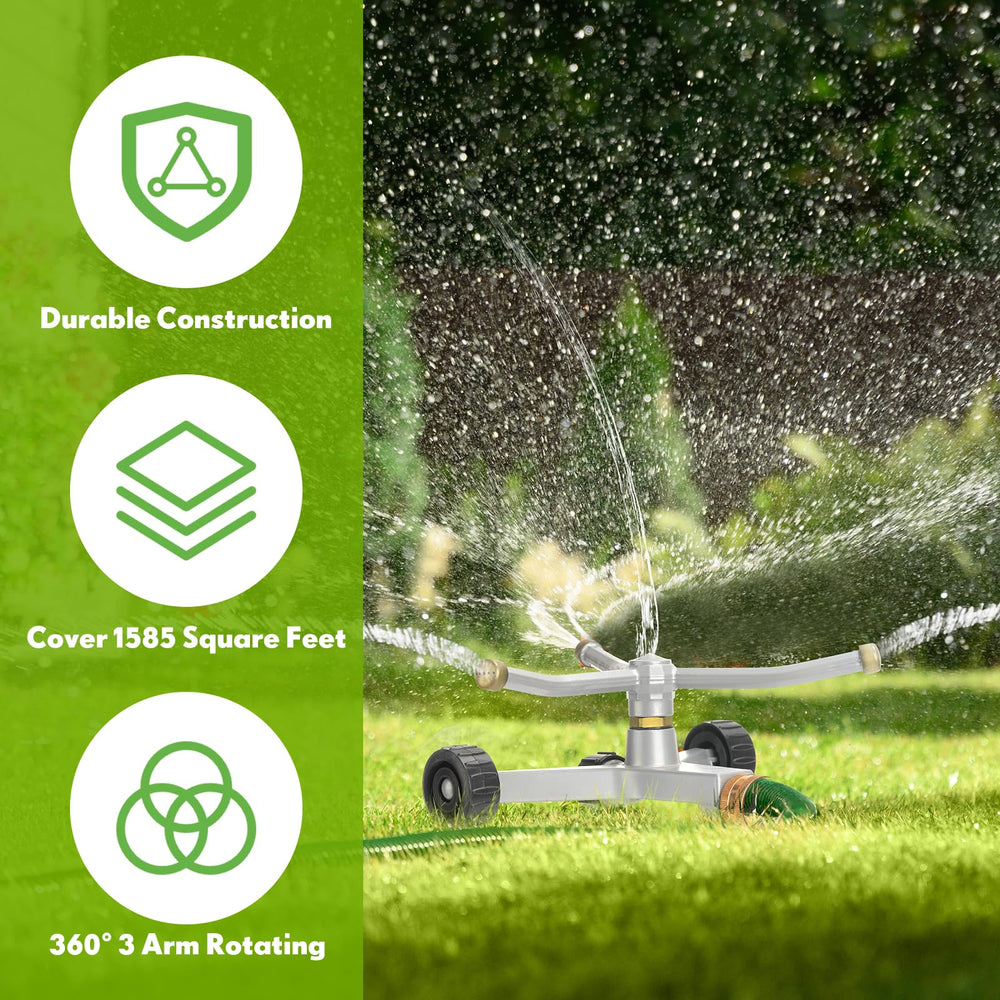 Tiangrid series connection with hose setup showing extended irrigation capability