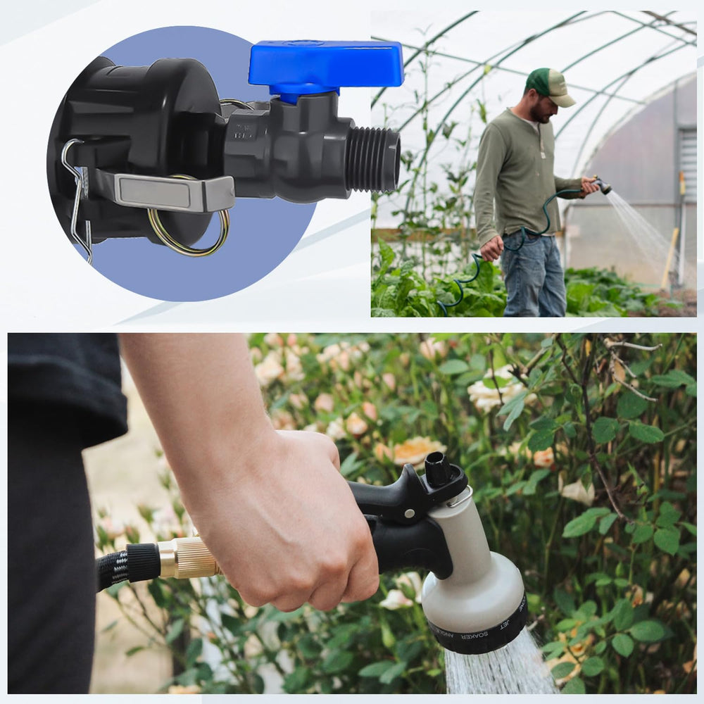 TianTianUp garden hose connected to valve in a yard showing convenient water delivery