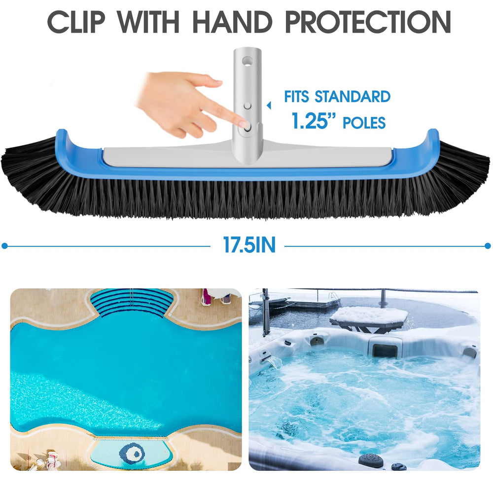 TidyMister brushing pool wall, reaches corners and removes grime