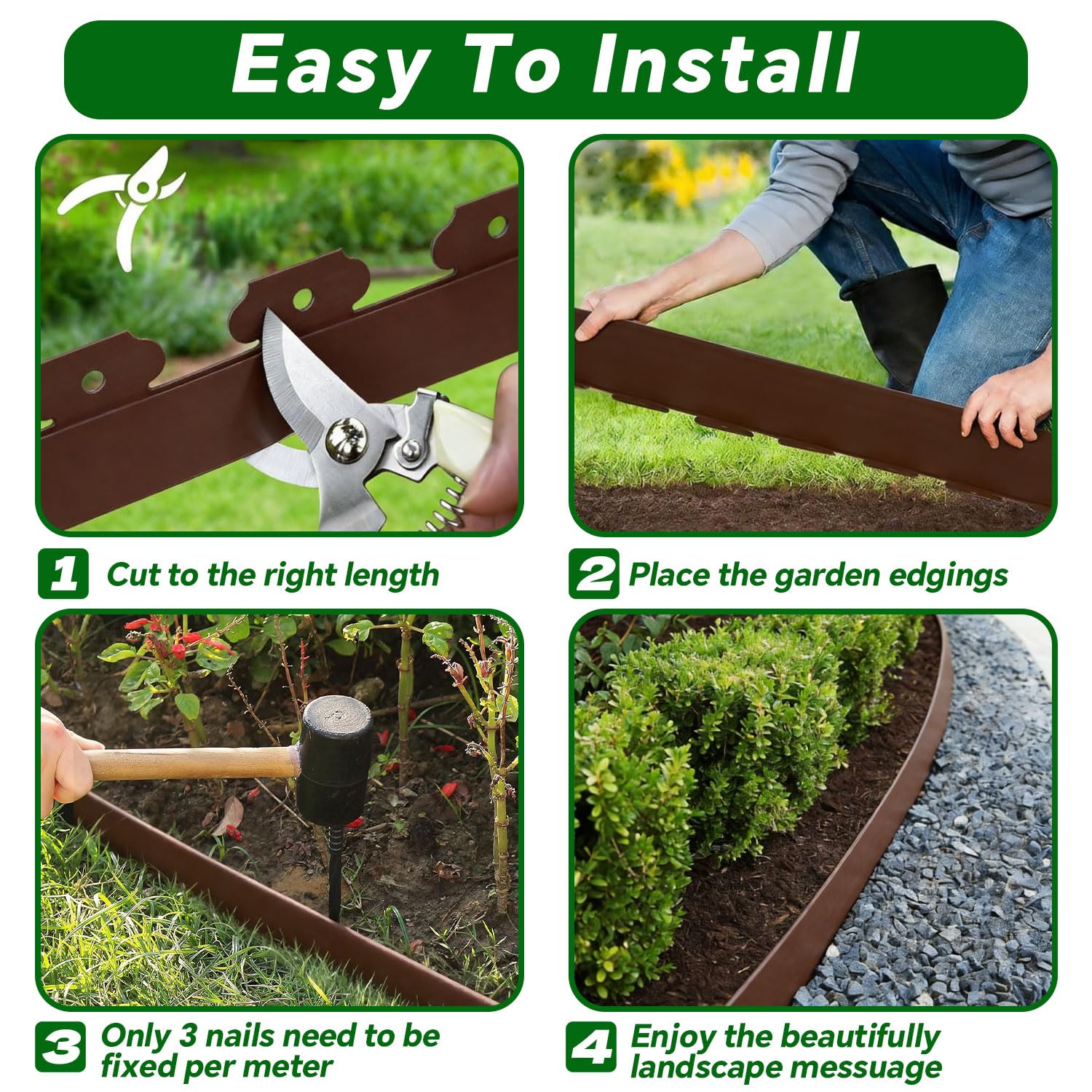 Tikitup garden edge installed straight line keeping lawn neat