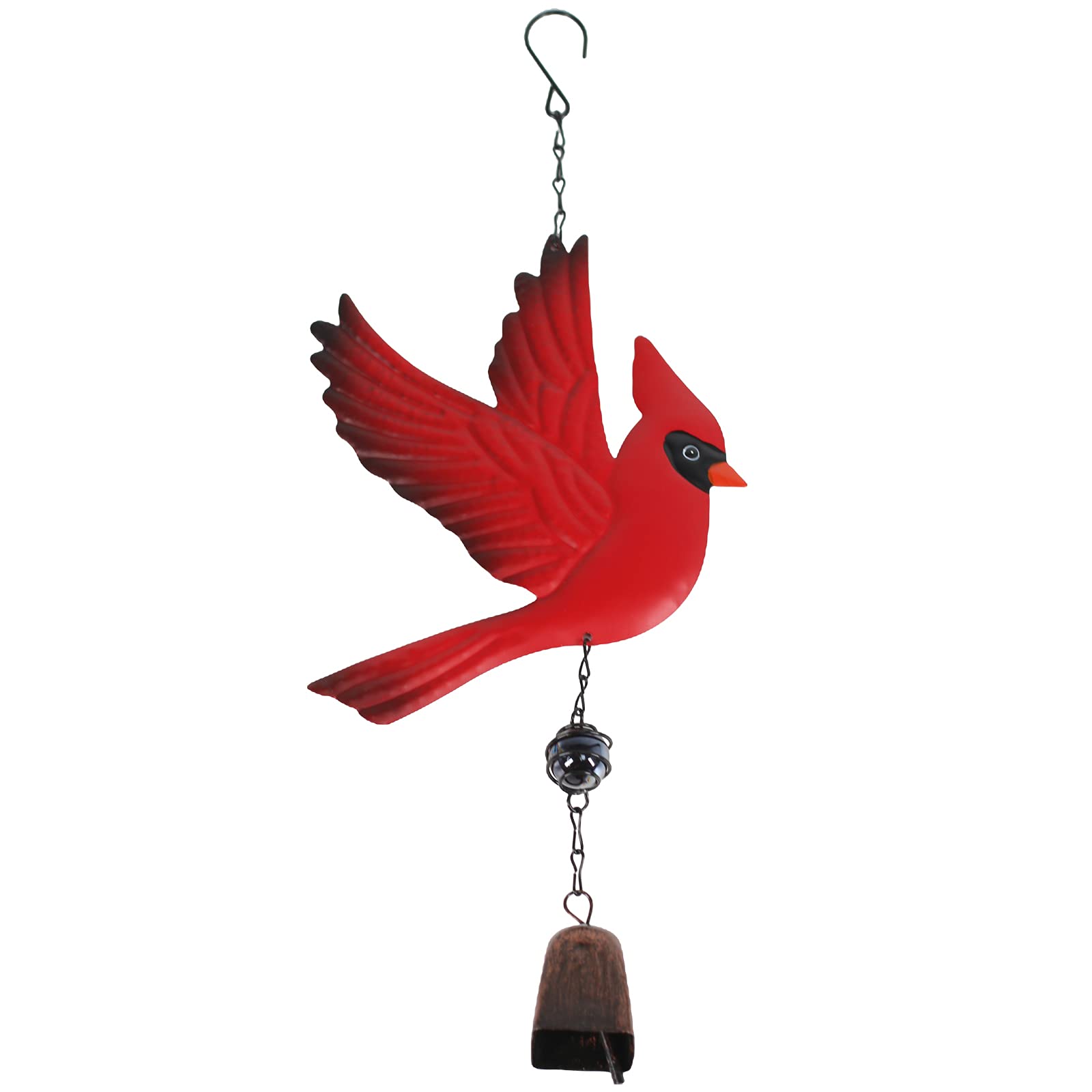 Tinsow cardinal front view showing bright red bird and charm benefit visibility