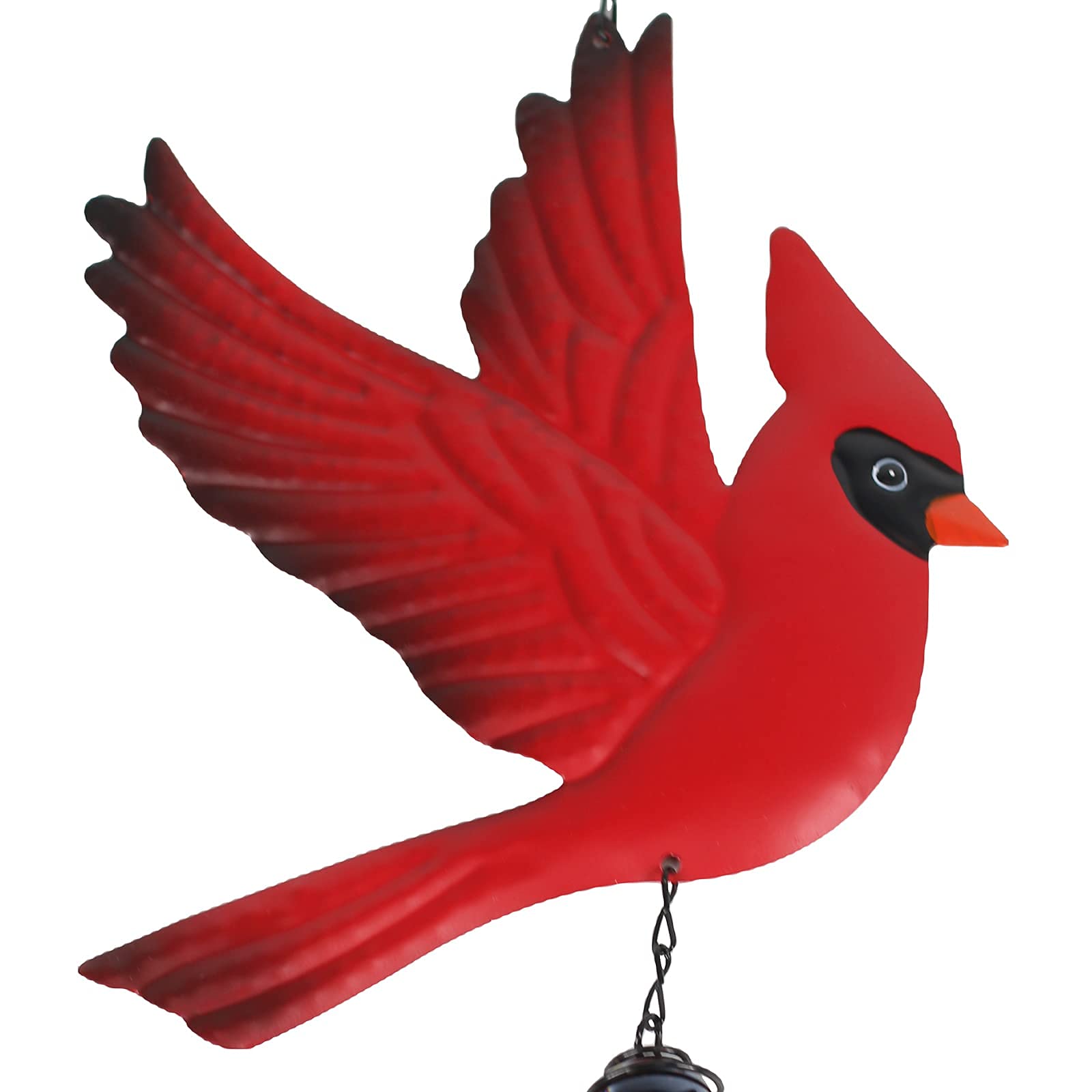 Tinsow cardinal hanging on porch demonstrating outdoor use and decorative benefit